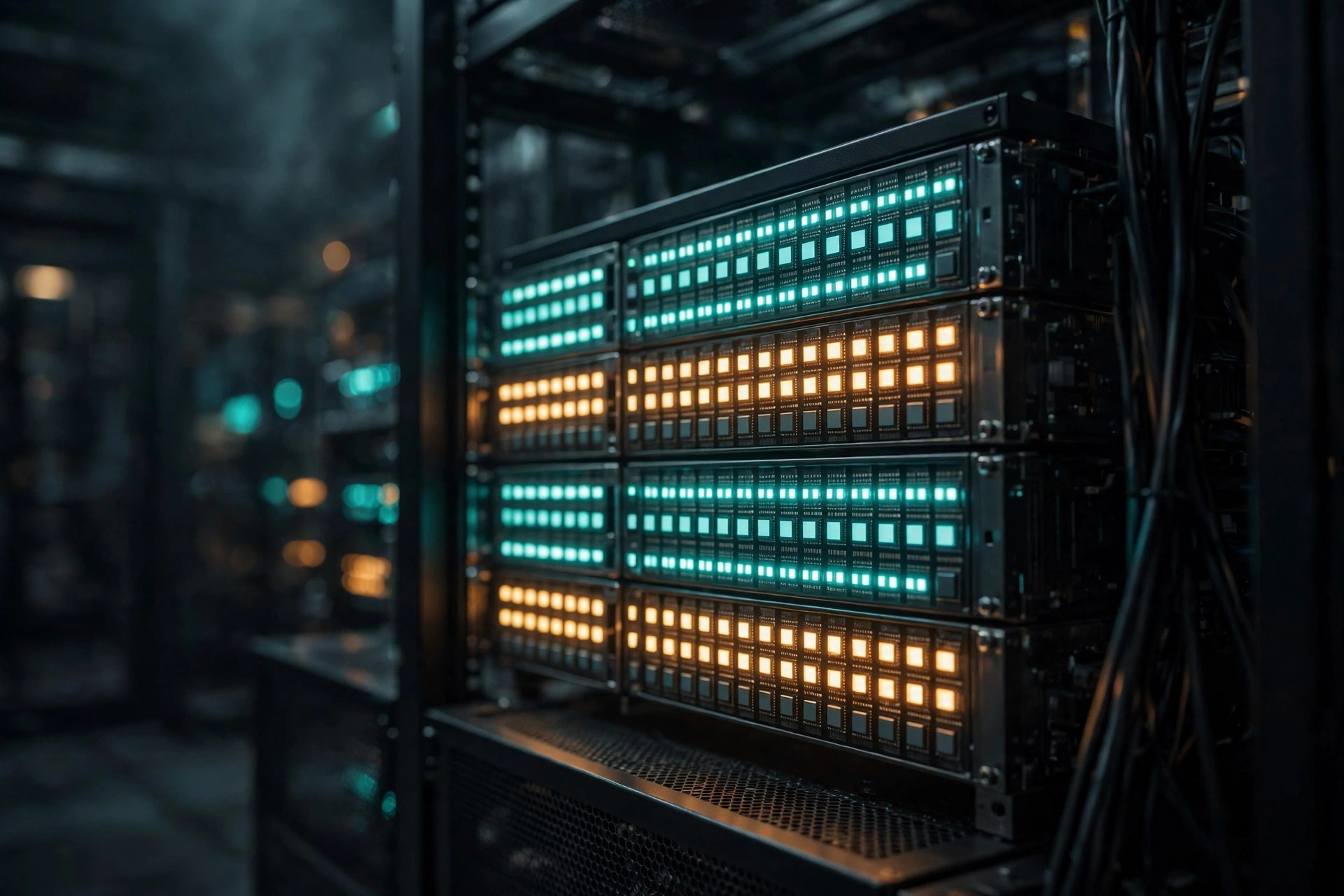 AI data center server racks representing Nvidia NVDA stock and the $212 support level in focus